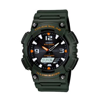 Casio Tough Solar AQ-S810W-3AV Analog Digital Men's Watch - Dark Green/Orange  