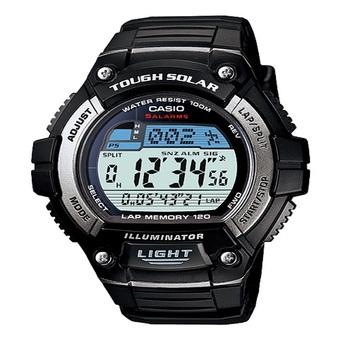 Casio Tough Solar Digital Jam Tangan Pria - Hitam - Strap Karet - W-S220-1A  