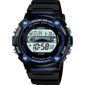 Casio Tough Solar Digital Jam Tangan Pria - Hitam - Strap Karet - W-S210H-1A  