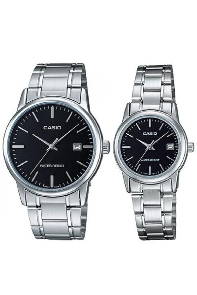 Casio V002D-1AUDF Jam Tangan Couple Strap Stainless Steel - Silver