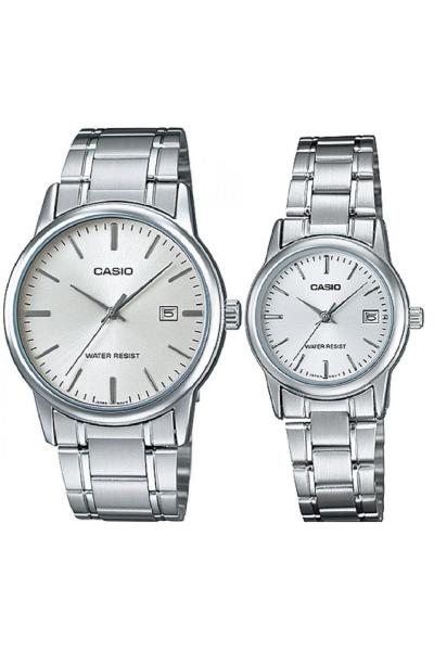 Casio V002D-7AUDF Jam Tangan Couple Strap Stainlees Steel - Silver