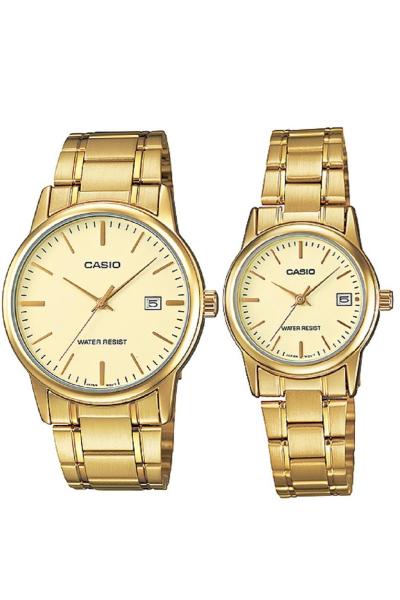 Casio V002G-9AUDF Jam Tangan Couple Strap Stainless Steel - Gold