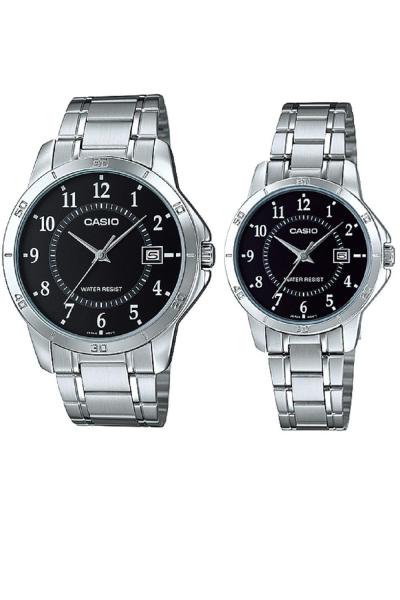 Casio V004D-1BUDF - Couple Watch - Jam Tangan Couple - Strap Stainless Steel - Silver