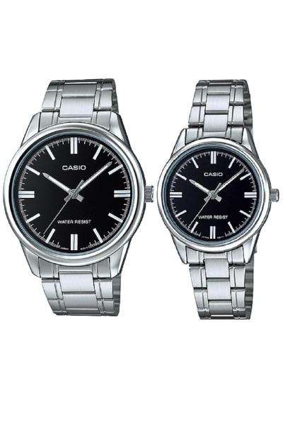 Casio V005D-1AUDF - Couple Watch - Jam Tangan Couple - Strap Stainless Steel - Silver