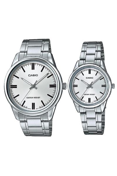 Casio V005D-7AUDF - Couple Watch - Jam Tangan Couple - Strap Stainless Steel - Silver