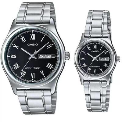 Casio V006D-1BUDF - Jam Tangan Couple - Strap Stainless Steel - Silver