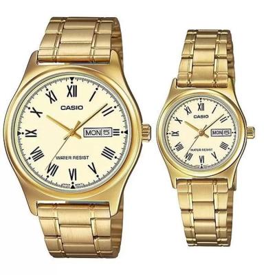 Casio V006G-9BUDF - Jam Tangan Couple - Strap Stainless Steel - Gold