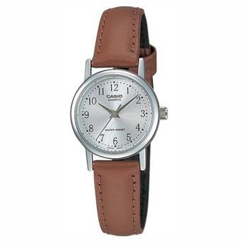 Casio Women Silver Dial Brown Leather Strap Watch LTP-1095E-7BDF (Intl)  