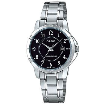 Casio Women's LTP-V004D-1B - Jam Tangan Wanita - Black - Stainless Steel  