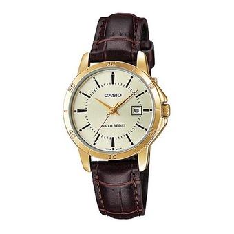 Casio Women's LTP-V004GL-9A - Jam Tangan Wanita - Cokelat - Leather  