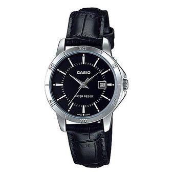 Casio Women's LTP-V004L-1A - Jam Tangan Wanita - Black - Leather  