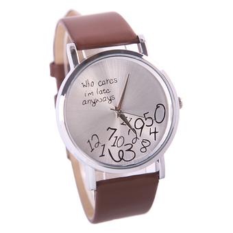 Cocotina Casual Unisex Brown PU Leather Wrist Watch  