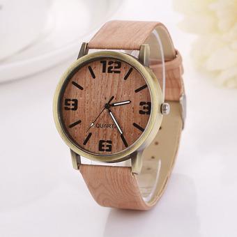 Cocotina Womens Vintage Wood Grain Wristwatch Unisex Fashion Quartz Watch – Light Brown  