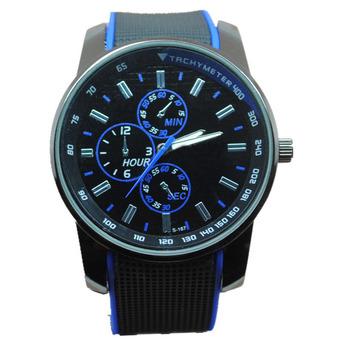 Colorful Women Men Couple Sport Silicone Jelly Quartz Analog Wrist Watch Blue - Intl  