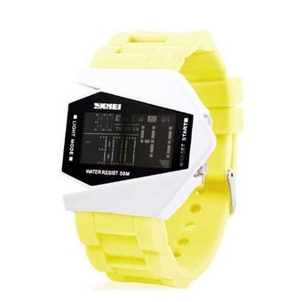 Creative Airplane Couples Waterproof Fashion Electronic Wristwatches(Yellow)(INTL)  