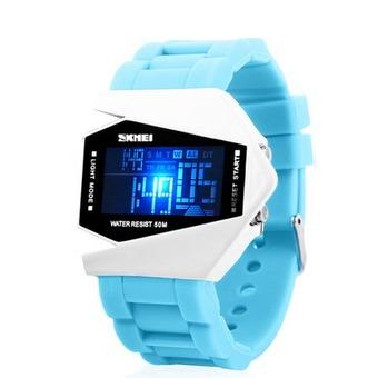 Creative Airplane Couples Waterproof Fashion Electronic Wristwatches(Blue)(INTL)  