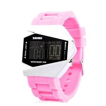 Creative Airplane Couples Waterproof Fashion Electronic Wristwatches(Pink)(INTL)  