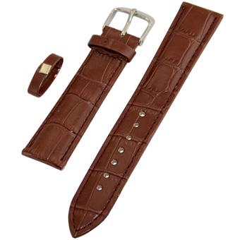 Cross-line Genuine Leather Replacement Watch Strap Band Mens 20mm Brown  