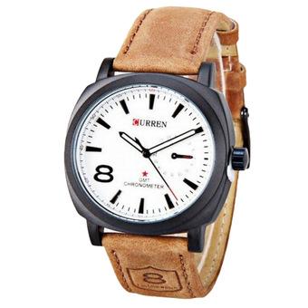 Curren Men's Brown Leather Strap Watch  