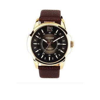 Curren Men's Brown Leather Strap Watch (Intl)  