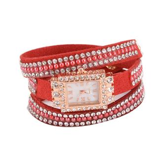 Cyber Fashion Circle Chain Dial Women's Bracelet Wrist Watch (Red)  