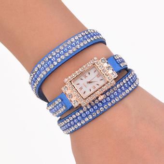 Cyber Fashion Circle Chain Dial Women's Wristwatches Bracelet Wrist Watch (Blue)  