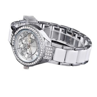 Cyber Fashion Quartz Crystal Women Wrist Watch ( Silver )  