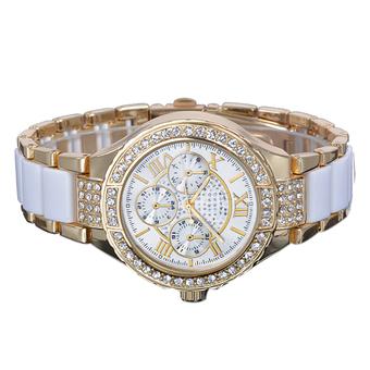 Cyber Fashion Quartz Crystal Women Wrist Watch ( White )  