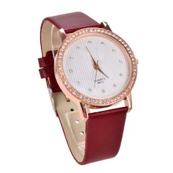 Cyber Fashion Women Watch Wristwatch Synthetic Leather Casual Quartz Watches (Red)  