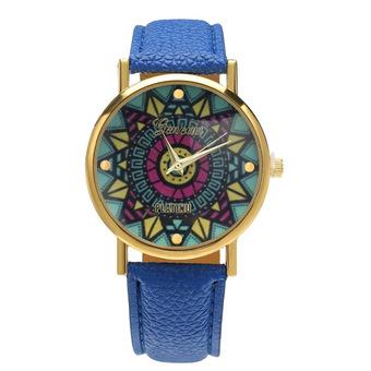 Cyber PU Leather Ladies Watches Fashion Women Watches Female Quartz Wristwatches (Blue)  