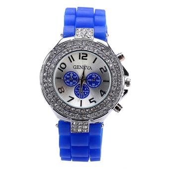 Cyber Student Grils Casual Wristwatch Rhinestone Women Quartz Watch Fashion (Blue)  