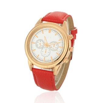 Cyber Women Large Dial Quartz Analog Charming Wrist Watch (Red)  