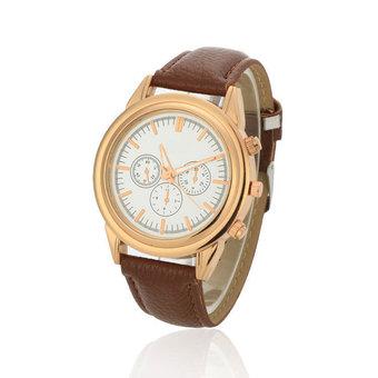 Cyber Women Large Dial Quartz Analog Charming Wrist Watch (Brown)  