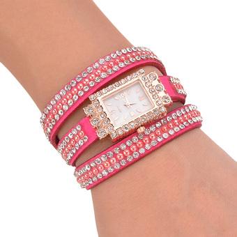 Cyber Women's Sweet Circle Chain Dial Bracelet Wrist Watch (Pink)  