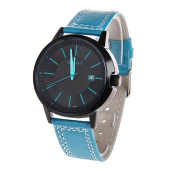 Daybird 3972 Men's Fashionable Quartz PU Band Waterproof Wrist Watch w/ Calendar ???lack+Blue  