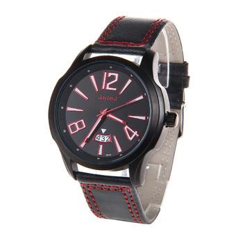 Daybird 3974 Men's Fashionable Quartz PU Band Waterproof Wrist Watch w/ Calendar ?Black+Red (Intl)  