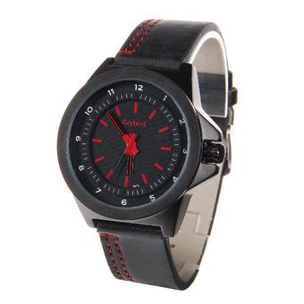 Daybird 3975 Men's Fashionable Quartz PU Band Waterproof Wrist Watch ?Black+Red (Intl)  