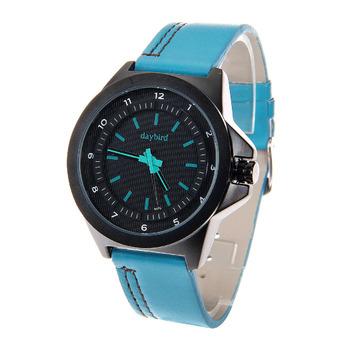 Daybird 3975 Men's Fashionable Quartz PU Band Waterproof Wrist Watch –Black+Blue (Intl)  