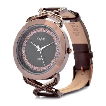 Daybird Fashion Stainless Steel + PU Quartz Wrist Watch - Coffee  