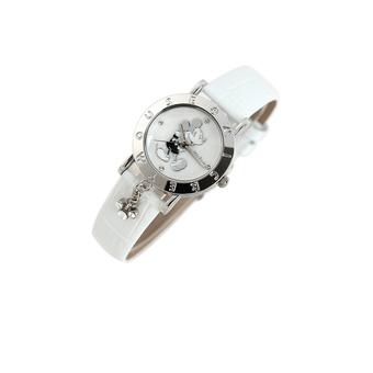 Disney Women's Mickey Mouse White Leather Band Watch OW-035DW  