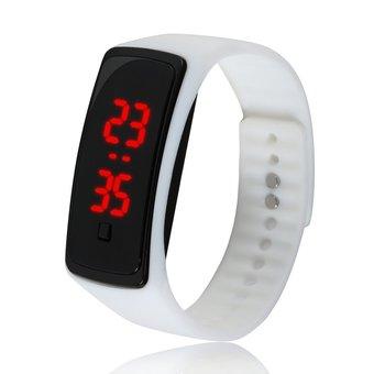 ETOP Han edition LED touch-screen bracelet watch men and women lovers fashion silicone sports electronic watch (WHITE) (Intl)  