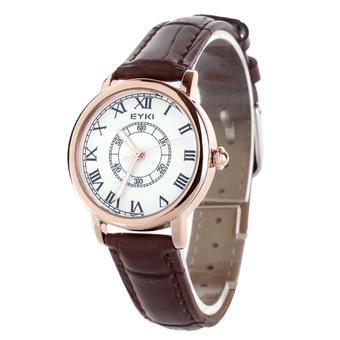 EYKI EET8856LS-SRG0107 Couple  Quartz Wrist Watch  Roman Numerals Dial? Brown & Rose gold For Women? (Intl)  