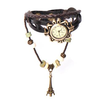 Eiffel Tower retro fashion retro Gelang rantai tangan bracelet jam tangan ladies jam tanganes (Intl)  