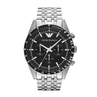 Emporio Armani Male Black Dial & Silver Strap AR5988  