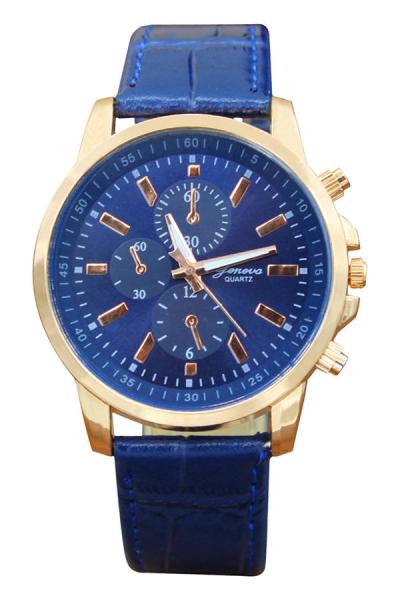 Exclusive Imports Jam Tangan Unisex - Biru - Strap Leather - Sub-Dials Analog