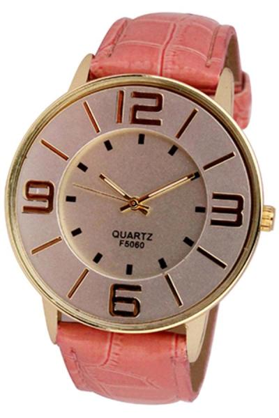 Exclusive Imports Jam Tangan Wanita - Pink - Starp Leather - Big Arabic Numerals