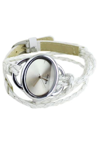 Exclusive Imports Leather Weave Quartz Movement Wrist Watch White