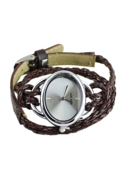 Exclusive Imports Leather Weave Quartz Movement Wrist Watch Brown