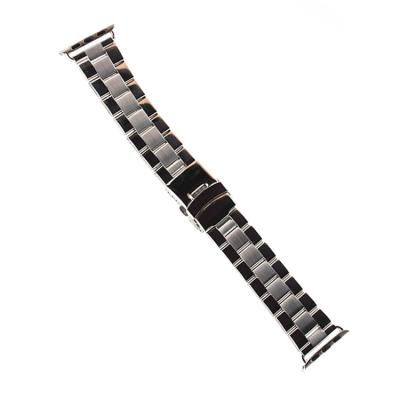 Exclusive Imports Stainless Steel Watch Band Watchband for Apple Watch with Adapters 38mm Black