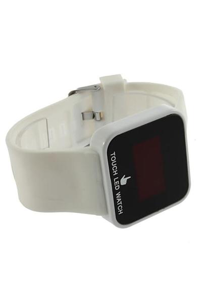 Exclusive Imports Unisex LED Digital Touch Screen Silicone Date Time Watch White